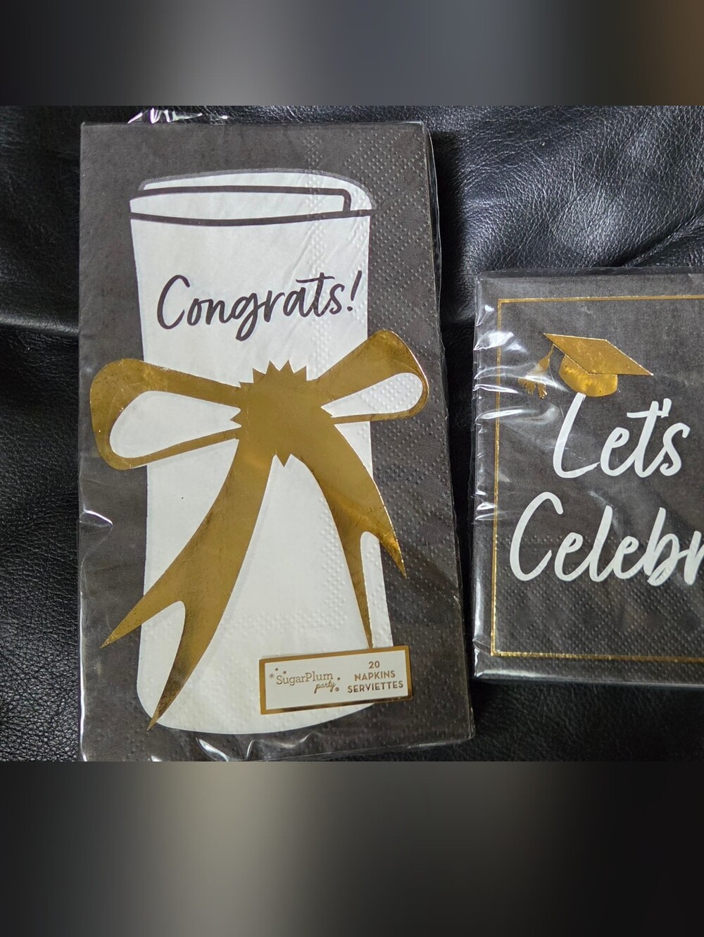 American Greetings Black&Gold 'Congrats Grad' Centerpiece 8.5" & 2napkin Sets - Picture 8 of 11